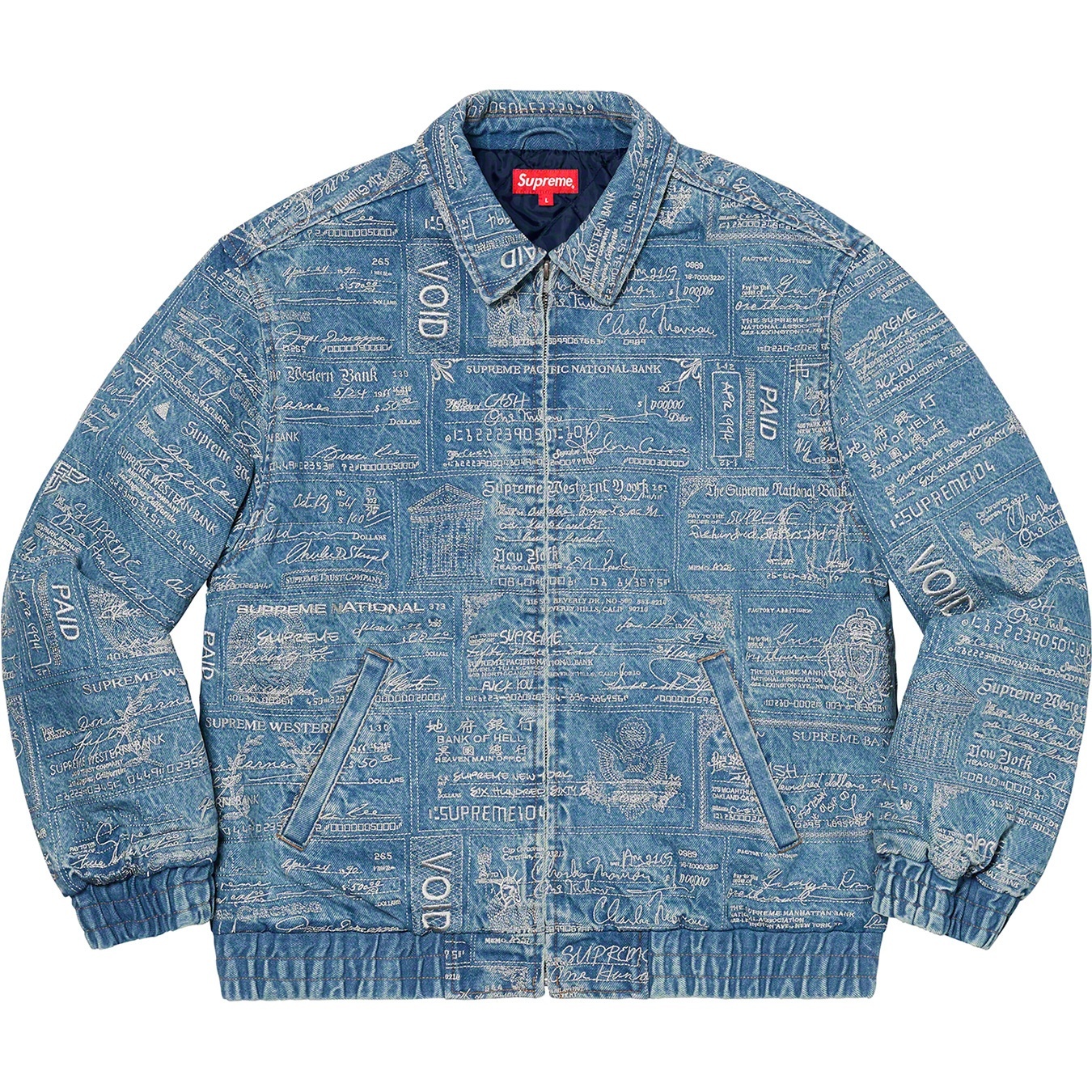 Checks Embroidered Denim Jacket view 12